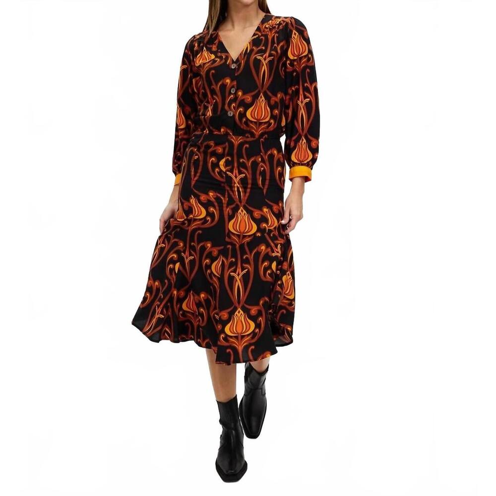 NEW LENNI THE LABEL hook dress in deco black